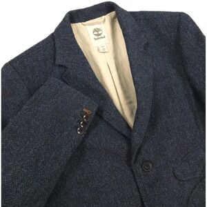 Timberland Harris Tweed Wool Suit Blazer Mens Medium Hand Woven Blue‎